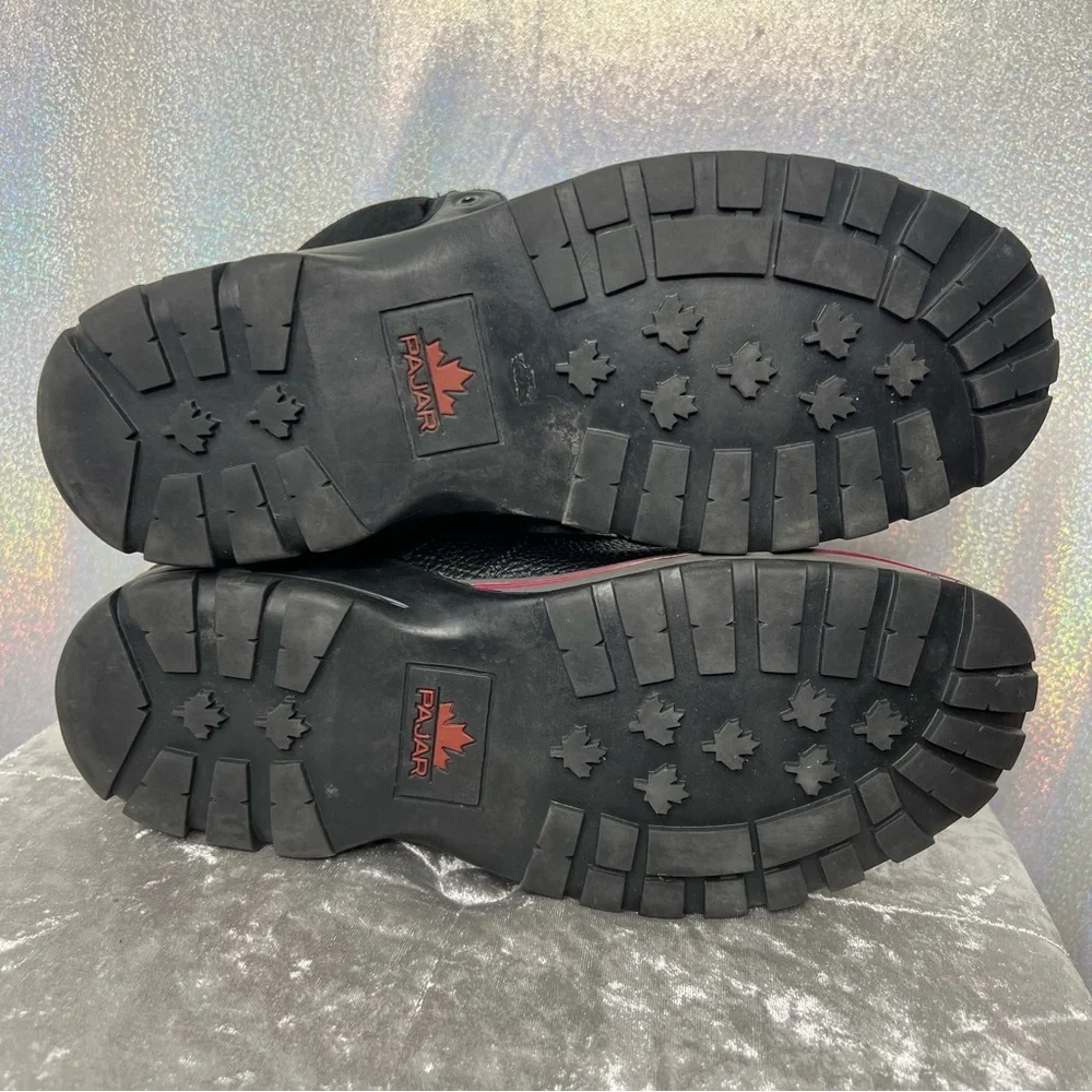 Pajar winter boots black high top sneaker style shoes black red blue shiny warm